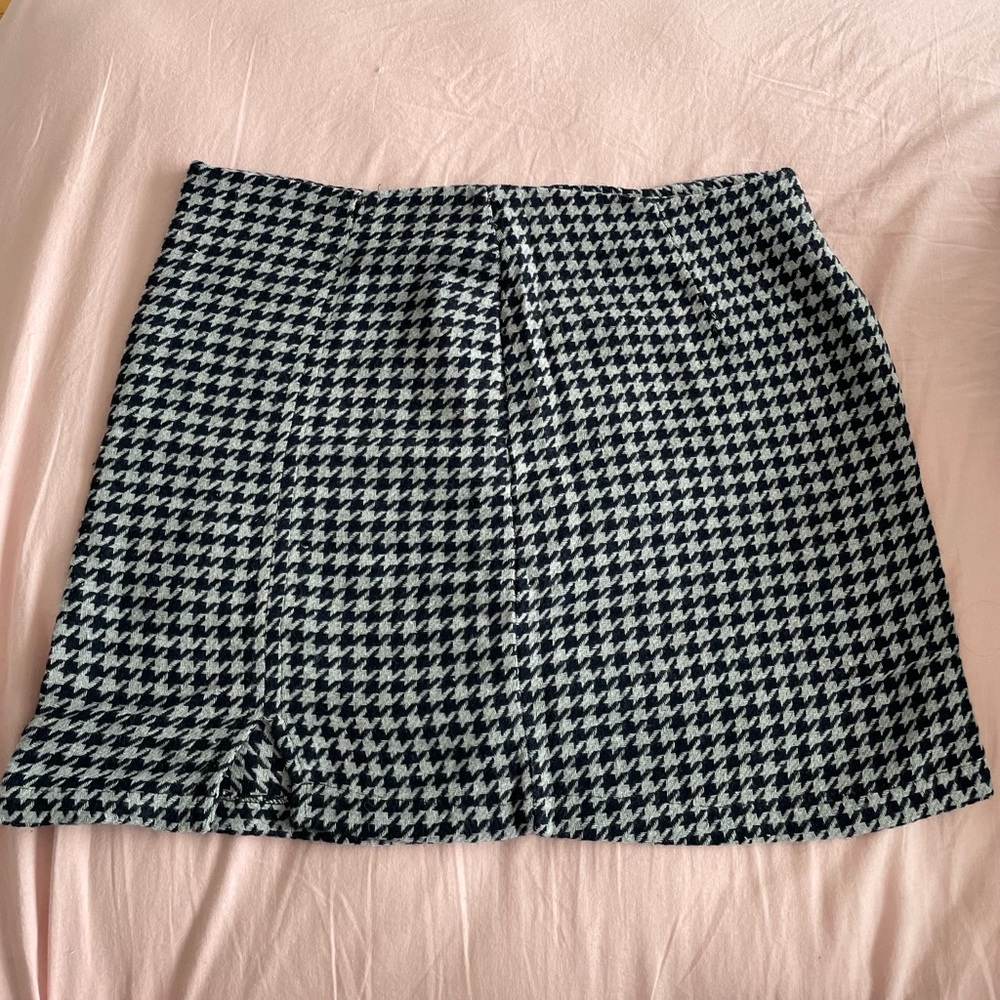 Houndstooth Black and White Skirt